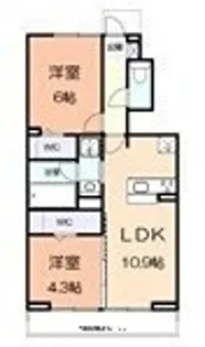 アジュールU【1階】の間取り