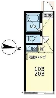 ユナイト元住吉ミ・ディスピアーチェ【2階】の間取り