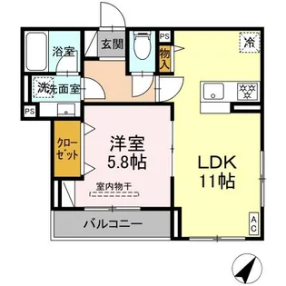 イヴレーア中町【2階】の間取り