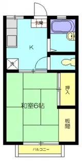 パナハイツ石井B【2階】の間取り