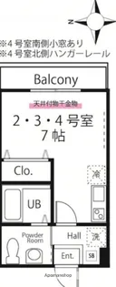 ハーミットクラブハウス川崎大師Ⅱ【2階】の間取り