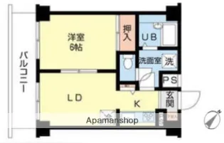 ロータリーライフ石川町【9階】の間取り