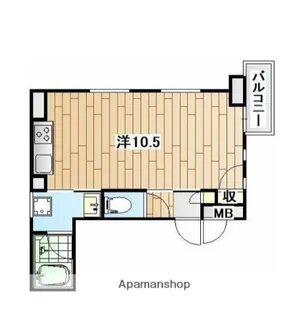 1DKの間取り画像