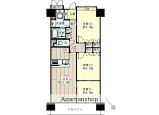サンリバーオオモリ【6階】の間取り