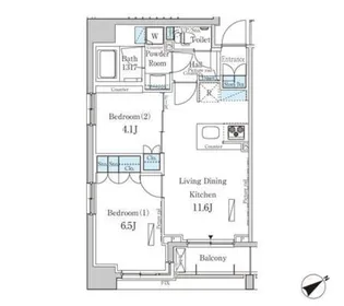 パークアクシス横浜山下町【4階】の間取り