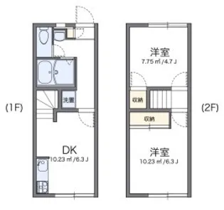 レオパレスビーグラッド【105号室】の間取り