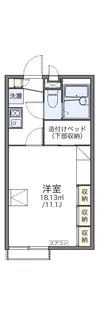 レオパレスマルベリーランチB【206号室】の間取り