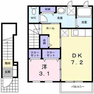サウザンコートA【2階】の間取り