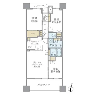 パークホームズ横濱山下町【7階】の間取り