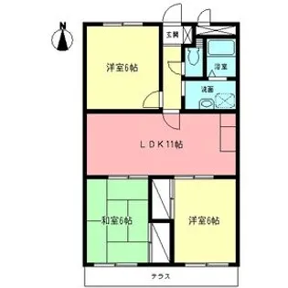 ソレイユ楠【1階】の間取り