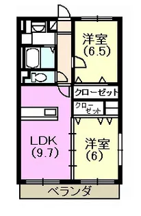 駐車場一台付クラスト参番館【105号室】の間取り