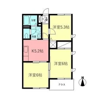 ハイツコスモ弐番館【101号室】の間取り