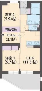 シャトーエミール【2階】の間取り