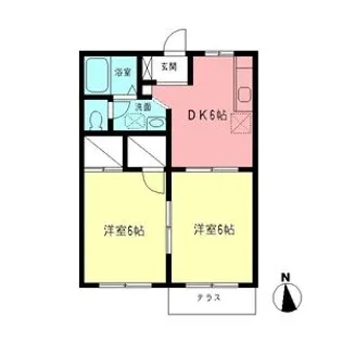 グリーンコーポ花の里Ⅱ【1階】の間取り