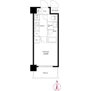 ハーモニーレジデンス武蔵小杉【0318号室】の間取り