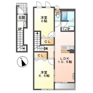 ハピア清水台【2階】の間取り