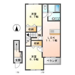 ワンピース【2階】の間取り
