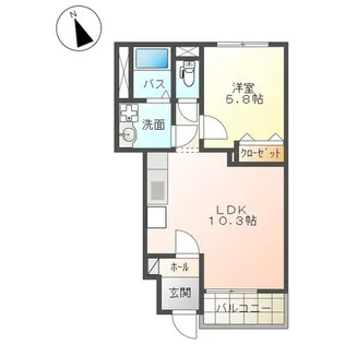 アンソレイエ【1階】の間取り