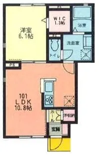フィカーサ セレッソ【101号室号室】の間取り