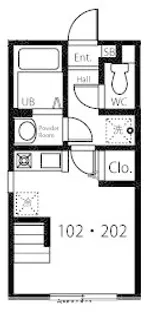 ハーミットクラブハウスキアーヴェ【1階】の間取り