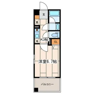 ライムレジデンス汐入【6階】の間取り