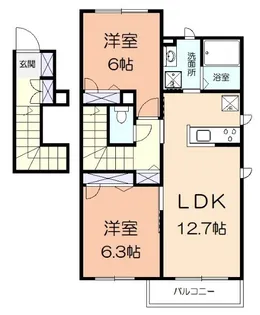 ルミエール・ドゥ・ソレイユ【201号室】の間取り