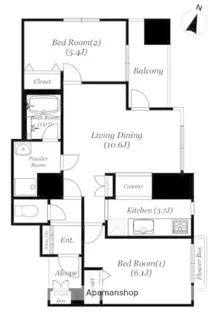グローリオ桜木町音楽通り【8階】の間取り