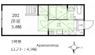 ハーミットクラブハウスアップ・ビレッジ反町【2階】の間取り
