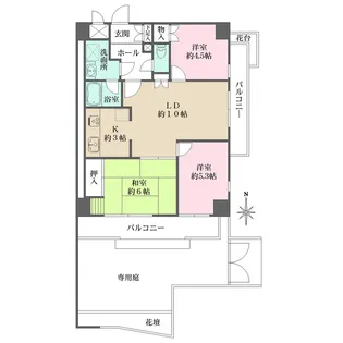 岸谷グリーンヴィラ【1階】の間取り