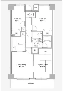 アーバンパーク市ヶ尾【0502号室】の間取り
