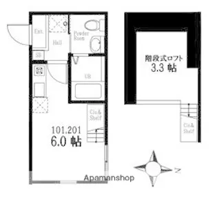 1Rの間取り画像