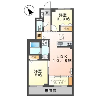 リバーウェル【1階】の間取り