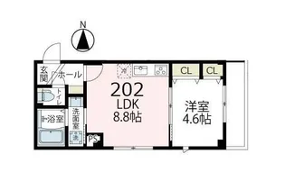 クリンゲル元住吉【202号室号室】の間取り