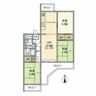 さつき住宅25号棟【4階】の間取り