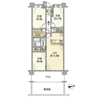 クレストフォルム綱島ガーデンコート【1階】の間取り