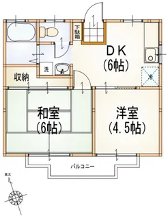 グリーンコーポA棟【2階】の間取り