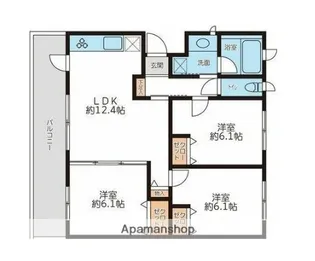 神奈川県横浜市磯子区田中2丁目【マンション】の間取り