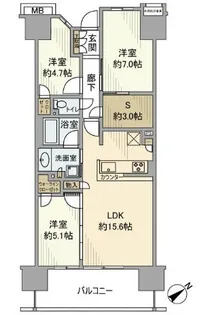 3SLDKの間取り画像
