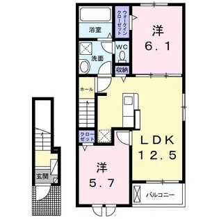 アンソレイエ・ジャルダンⅢ【2階】の間取り