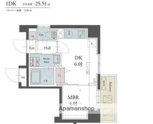 ラグゼナ平塚【3階】の間取り