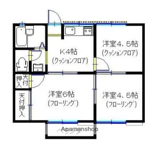 パークサイド善行【2階】の間取り
