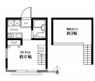 ハーミットクラブハウス峰岡B棟【1階】の間取り