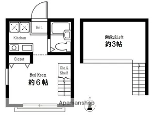 ハーミットクラブハウス峰岡B棟【1階】の間取り