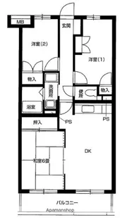 ベルク名瀬【3階】の間取り
