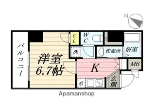 シュガール浜松町【6階】の間取り