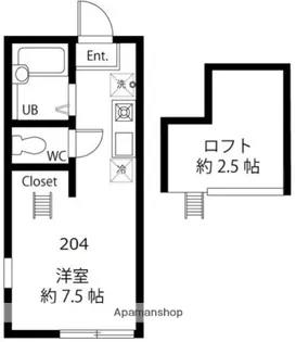 ハーミットクラブハウス根岸B棟【2階】の間取り