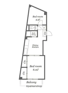 ユーコート横浜反町【3階】の間取り