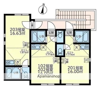 ユナイト笹下デキシーランド【2階】の間取り