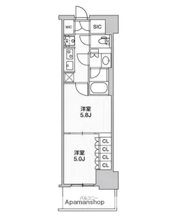 WORVE横浜伊勢佐木町【14階】の間取り