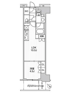 WORVE横浜伊勢佐木町【15階】の間取り